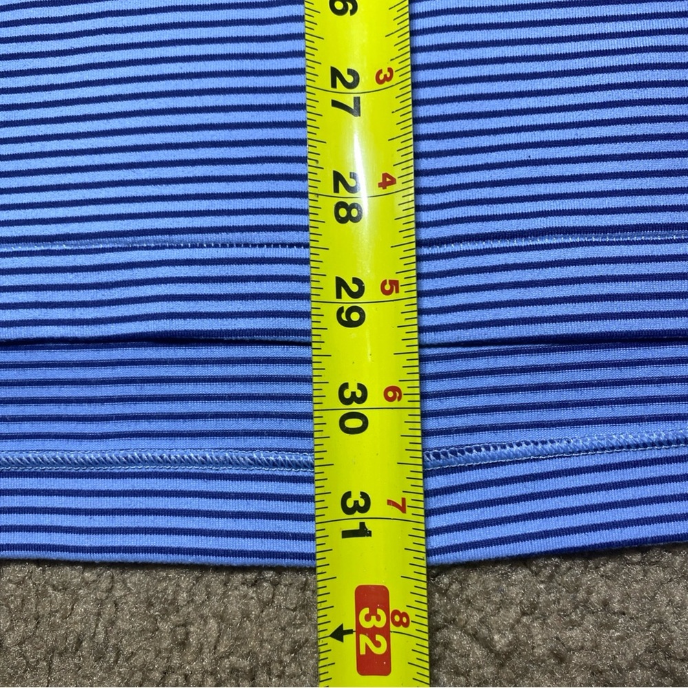 PETER MILLAR Rainfall Long Sleeve Polo Men's Striped Blue MF23EK81ELS Sz Large - Picture 6 of 6